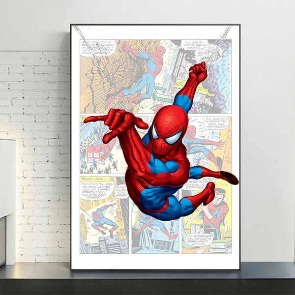 Tableau sur toile Spiderman - Toile en tissu cadre en bois de 3 cm -  Fabriqué en Espagne - Impression en haute résolution - 75 x 120